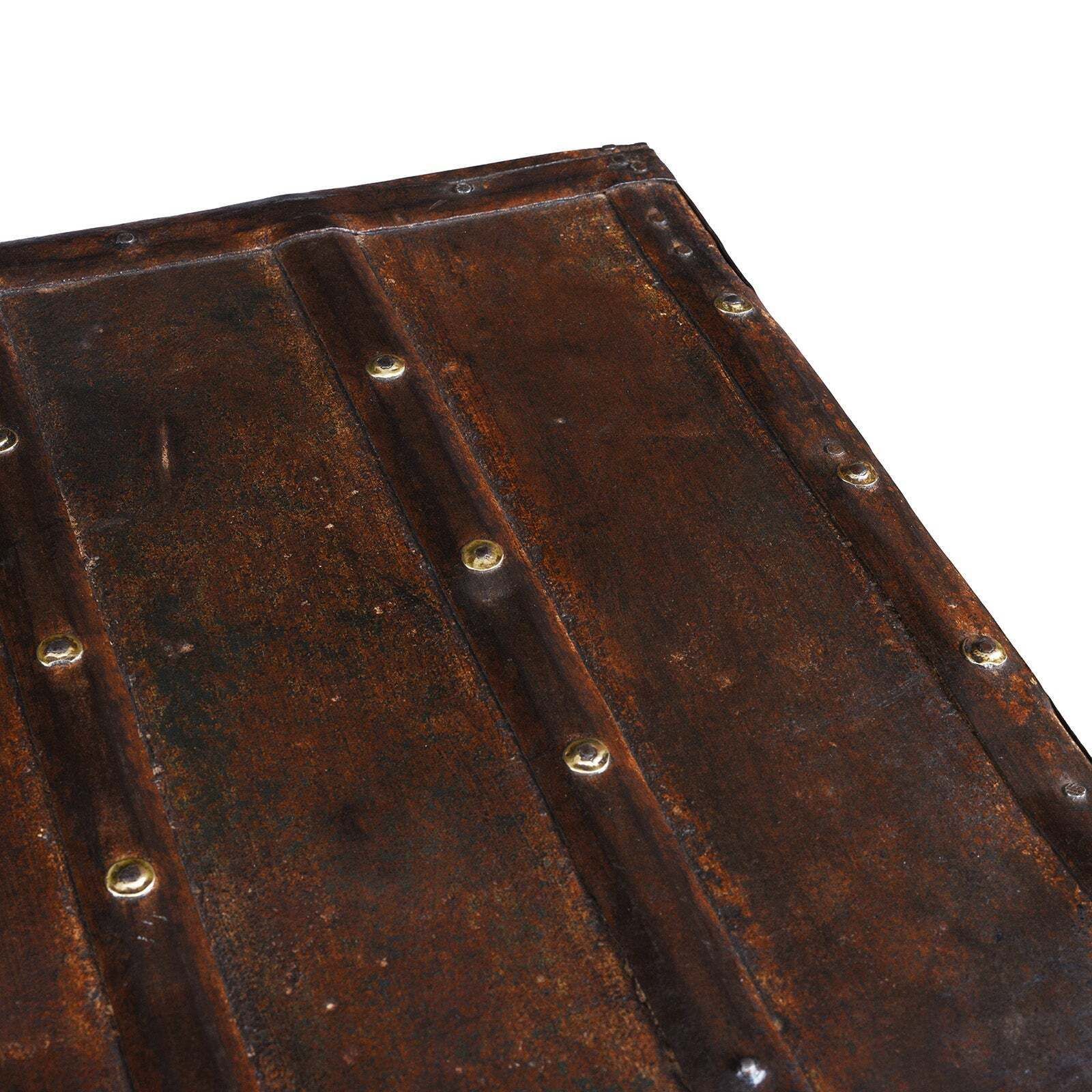Furniture Antique Indian Brass Bound Pithara Console Chest From Saurashtra   18th Century photo