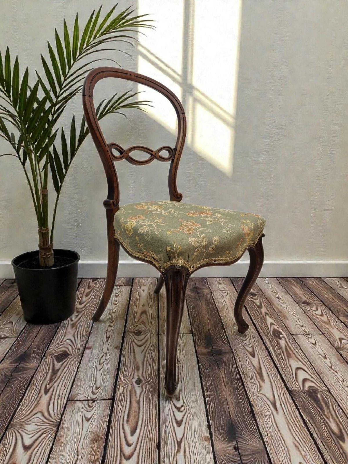 Antique Victorian Balloon Back Chairs / Late 19th Century / Set Of Two photo Furniture