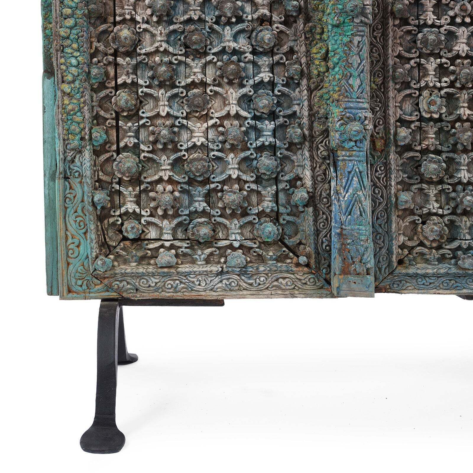 Painted Mughal Door From Uttar Pradesh   18th Century photo vinterior