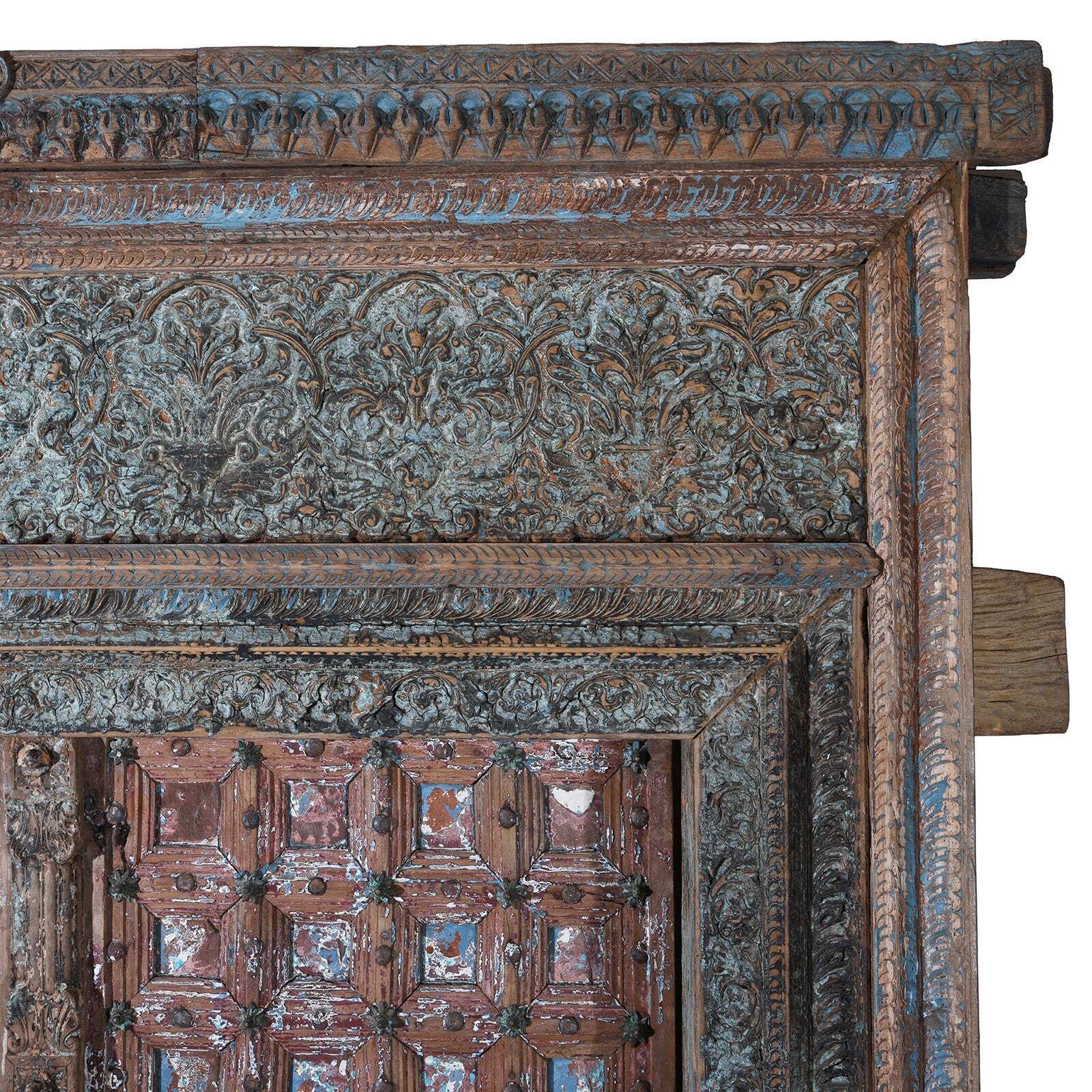 Painted & Carved Door From The Punjab   19th Century photo furniture