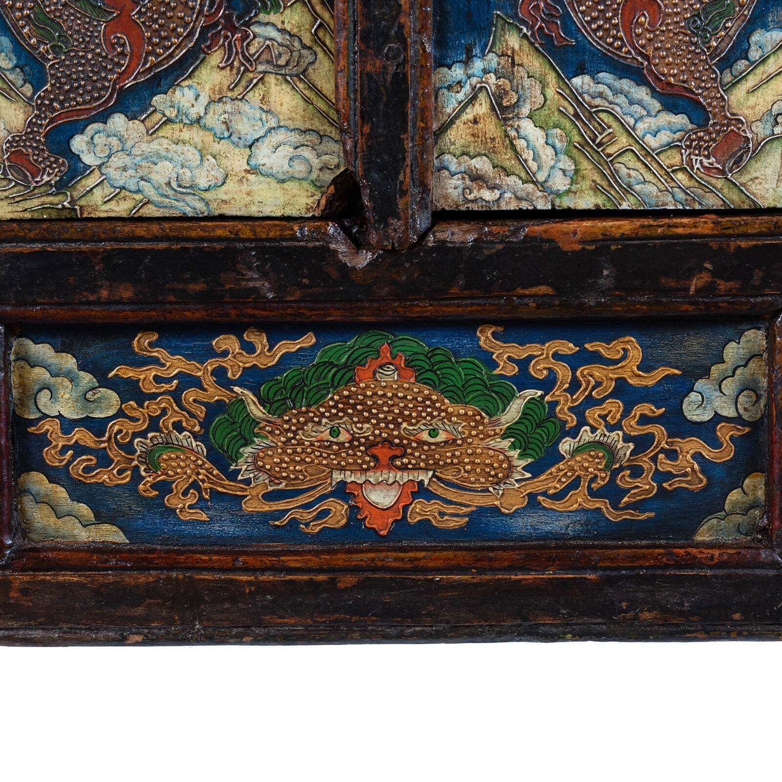 photo furniture Tibetan Painted Altar Cabinet With Later Painting
