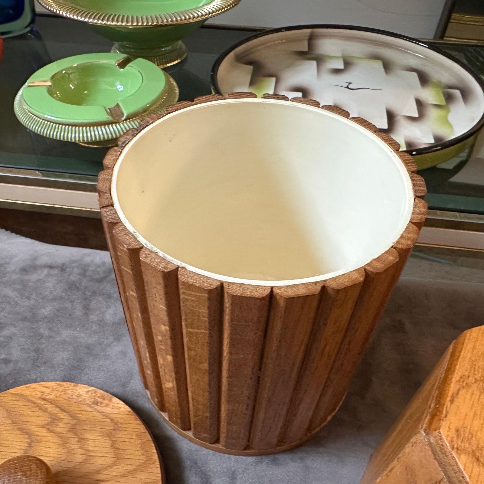 Set Of Three 1960s Scandinavian Style Wood And Plastic European Ice Buckets photo vinterior