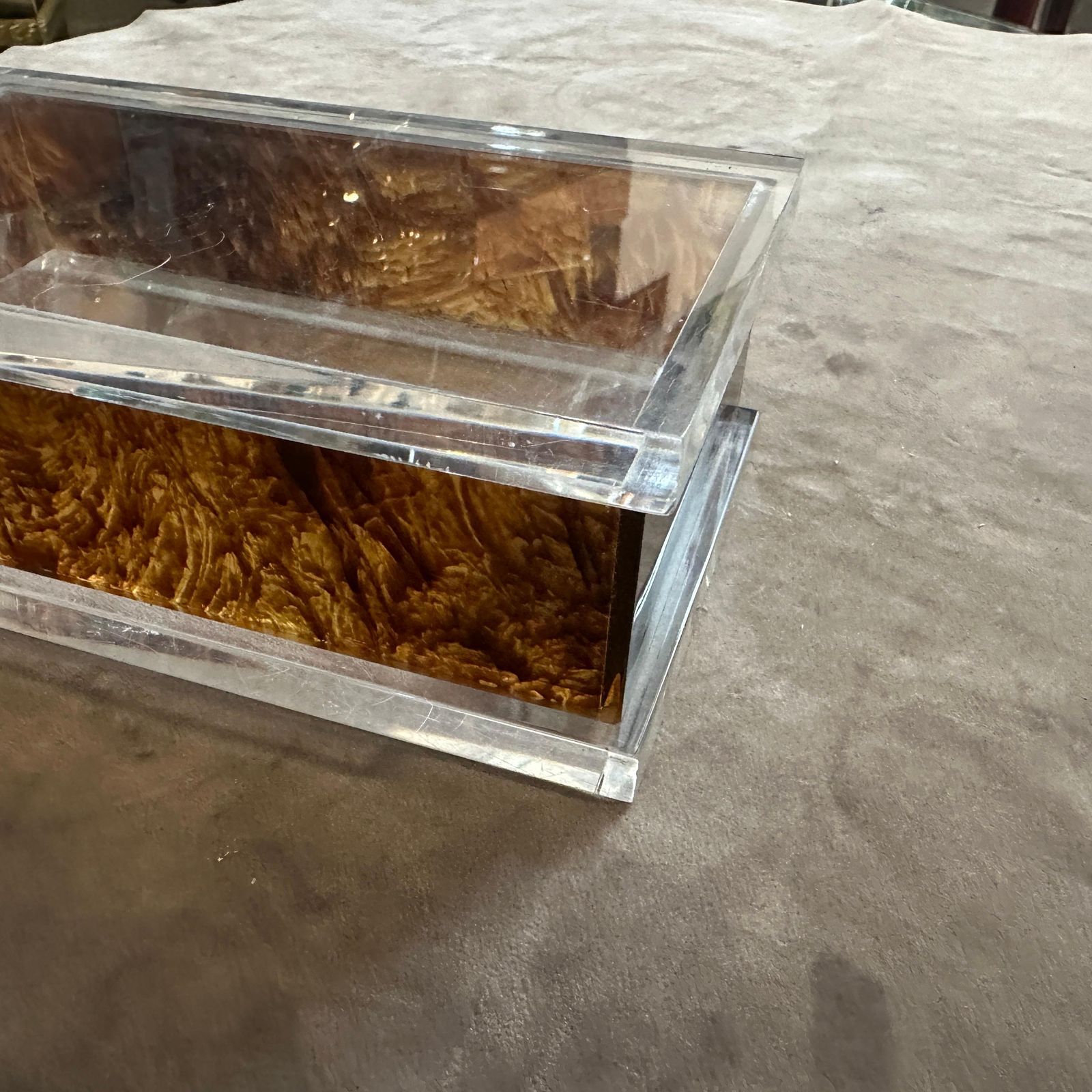 1970s Clear And Faux Tortoiseshell Lucite Vanity Box In The Manner Of Dior Home photo Home Decor