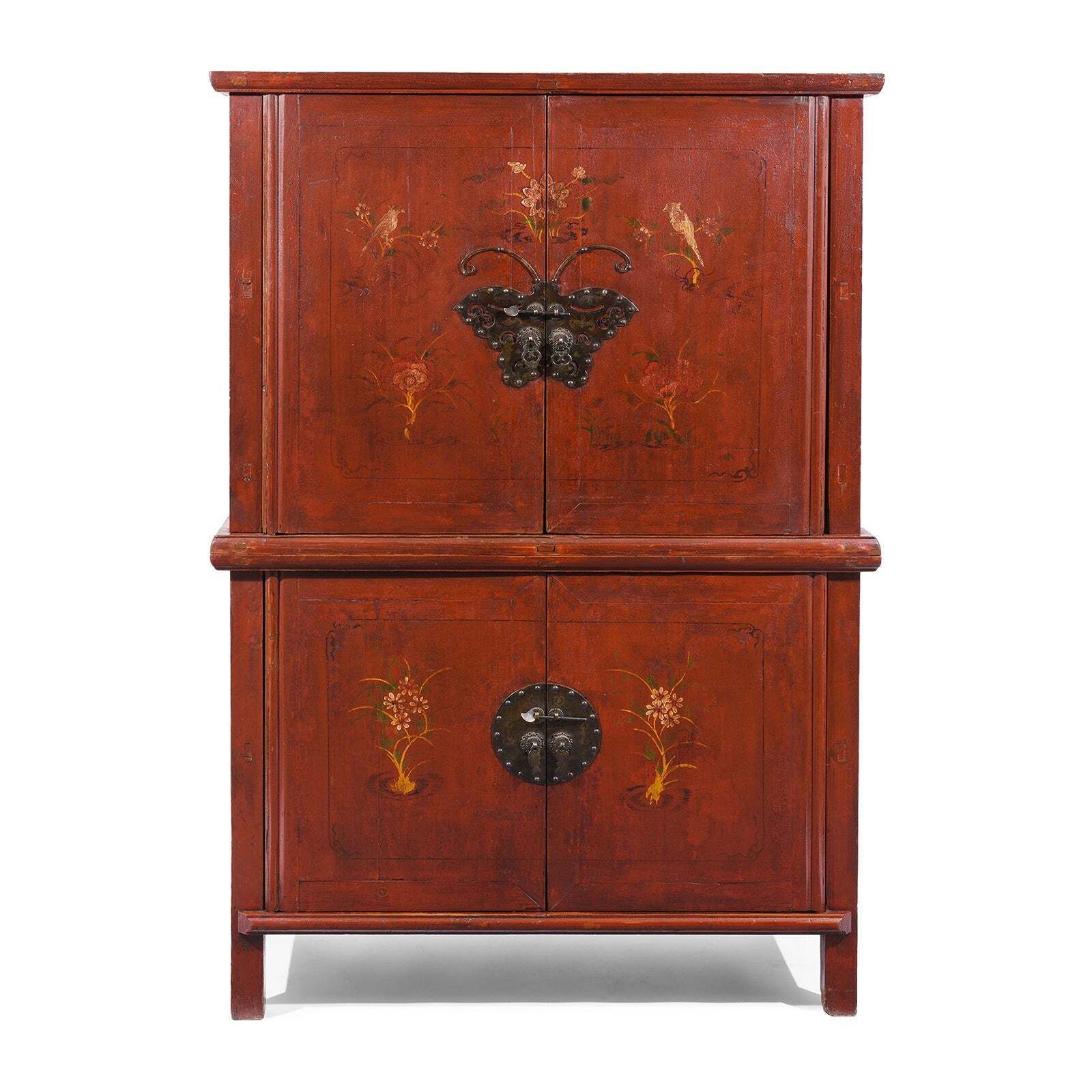 Red Lacquer Zhejiang Wedding Cabinet   19th Century