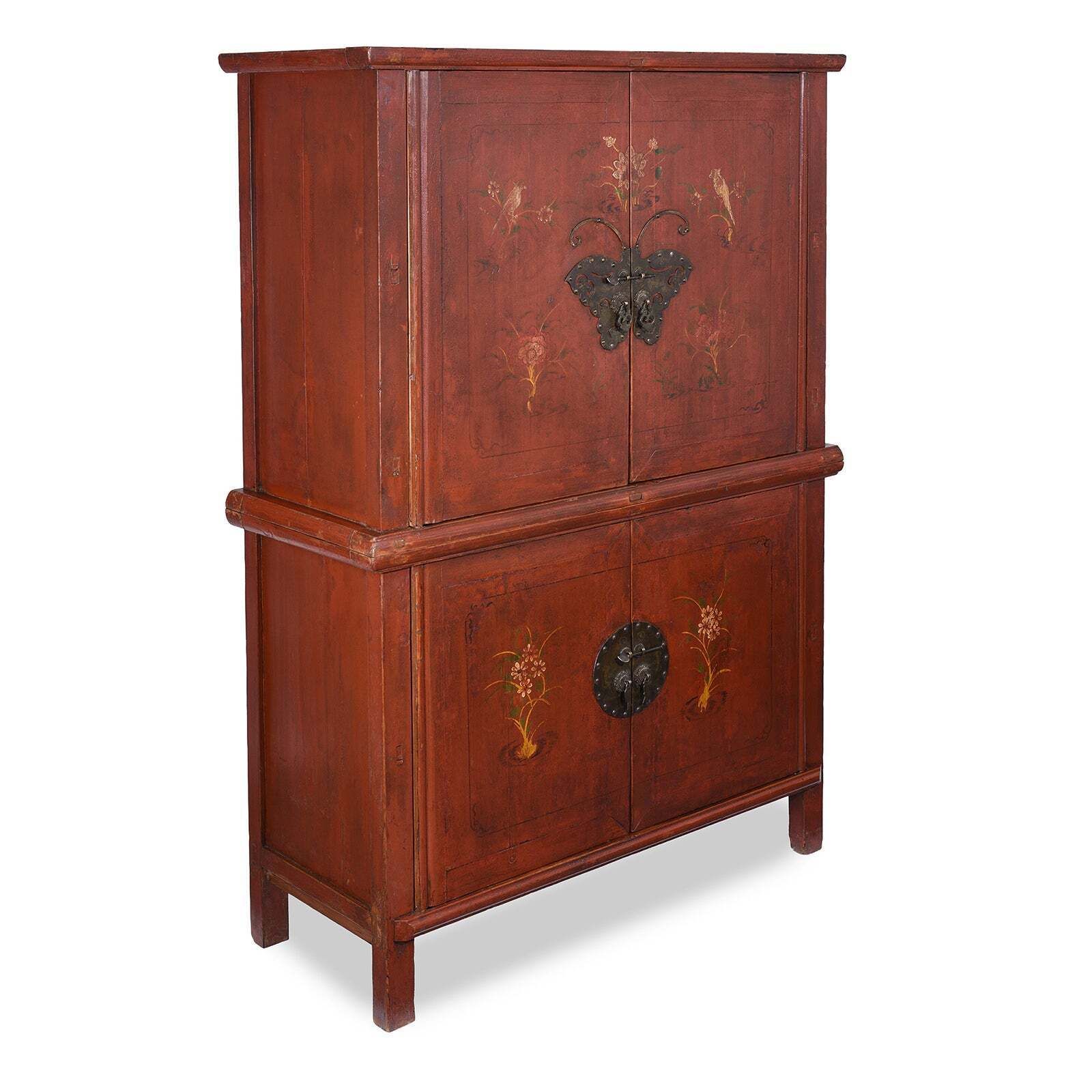 Red Lacquer Zhejiang Wedding Cabinet   19th Century photo furniture