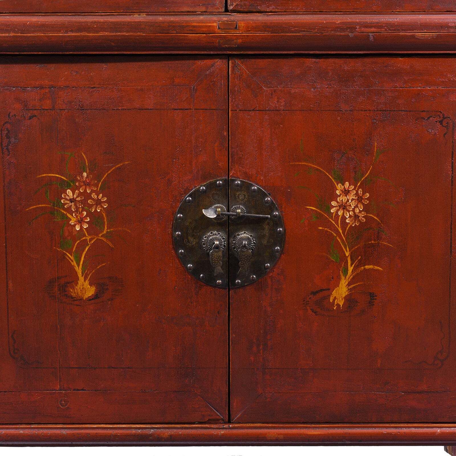 Red Lacquer Zhejiang Wedding Cabinet   19th Century photo 3795.0