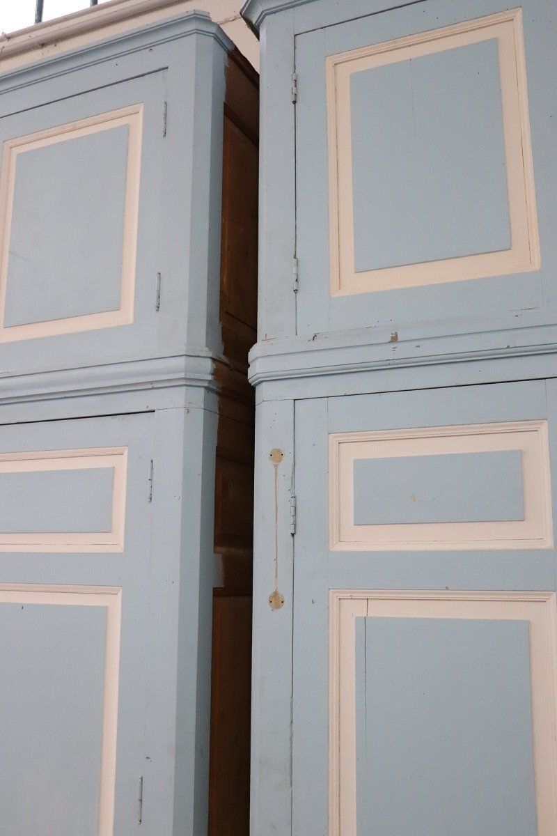 Antique Wardrobes In Lacquered Fir And Poplar Wood, 1800s, Set Of 2 photo vinterior