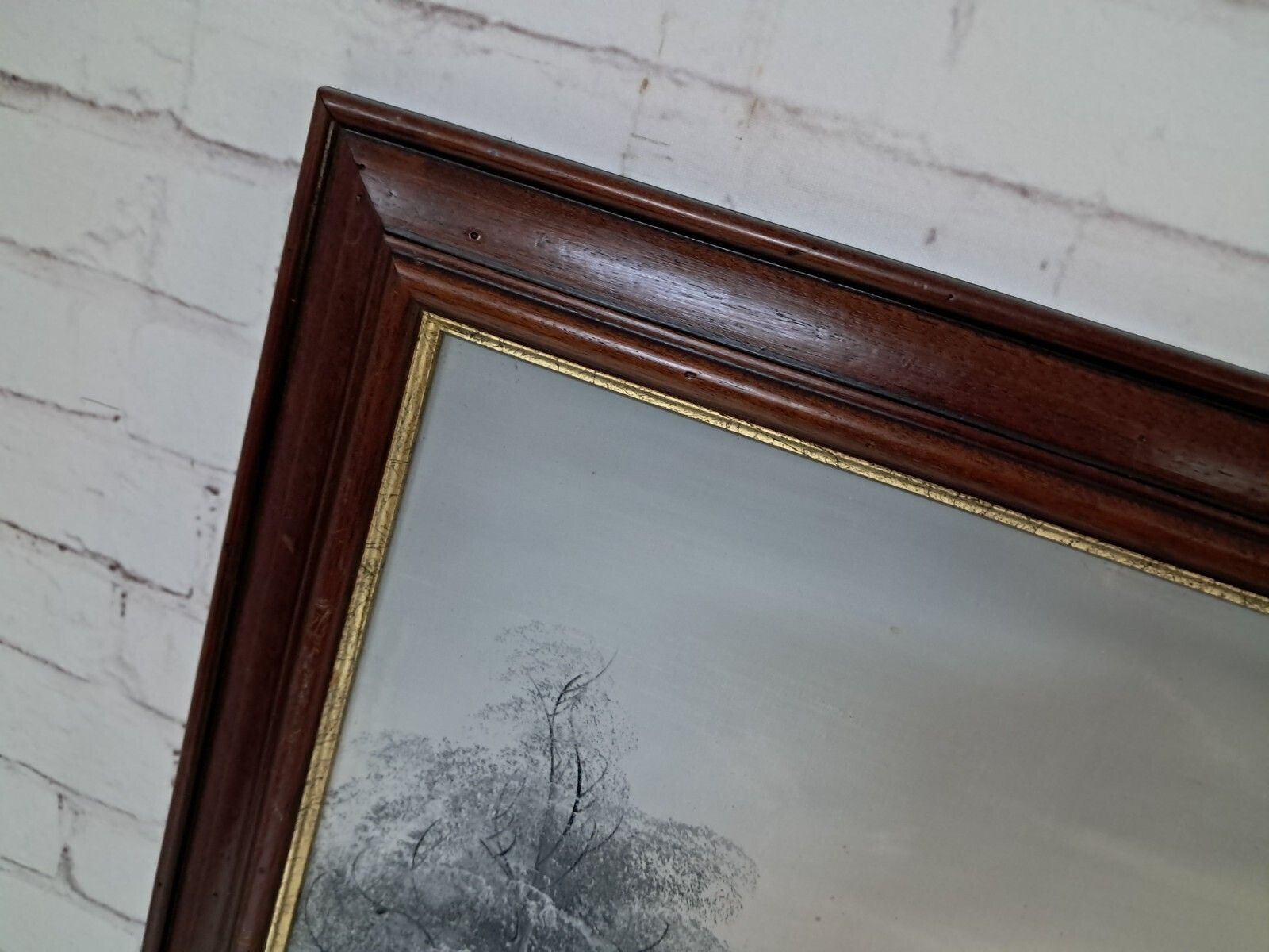photo vintage Large Oil Painting Black & White Winter Landscape On Canvas H Gamlen 1980 Framed