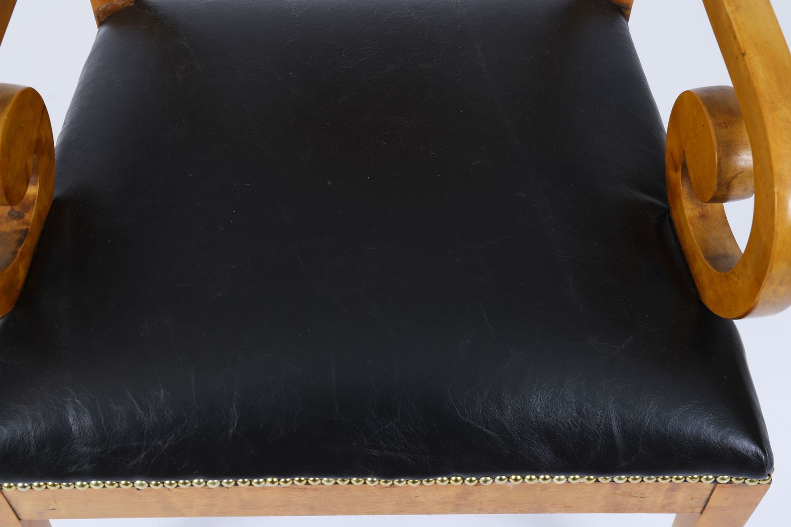 Antique Pair Swedish Biedermeier Birchwood Ebonized Armchairs 19th Century photo 2750.0