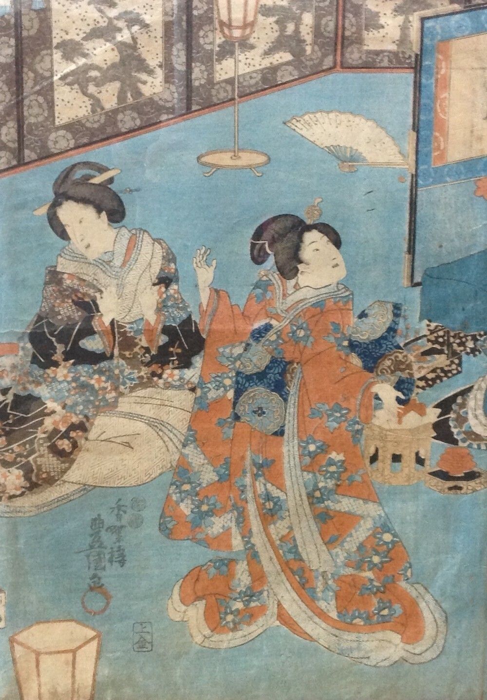 Japanese Woodblock Prints By Kunisada Circa 1860 photo Art