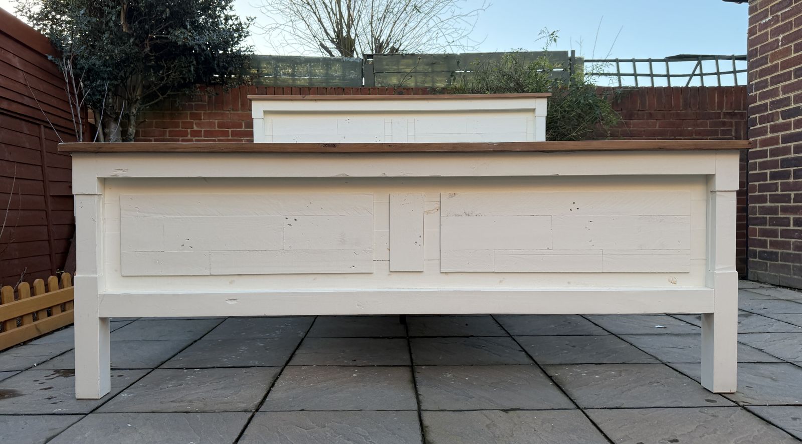 Pgt Reclaimed Cintra Driftwood Natural & Limestone Finish Super King Bed Frame   Great Condition photo vinterior