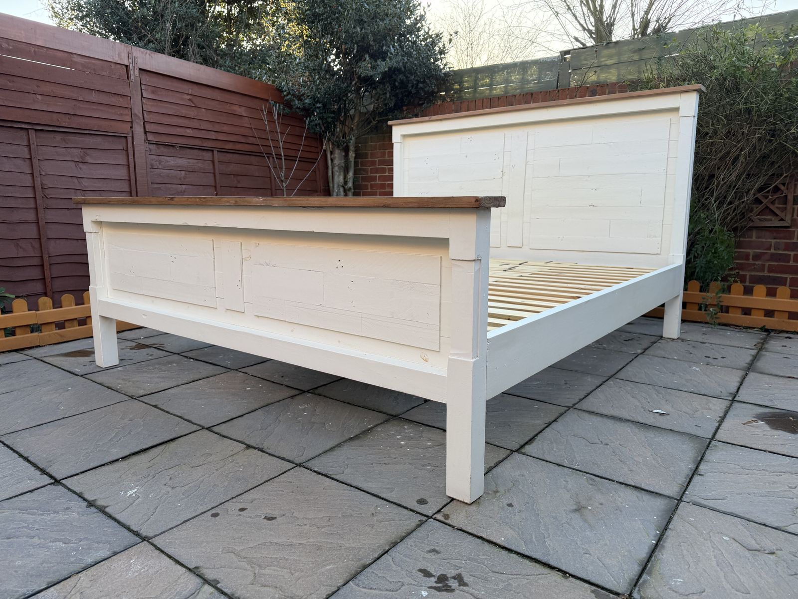 photo for sale Pgt Reclaimed Cintra Driftwood Natural & Limestone Finish Super King Bed Frame   Great Condition