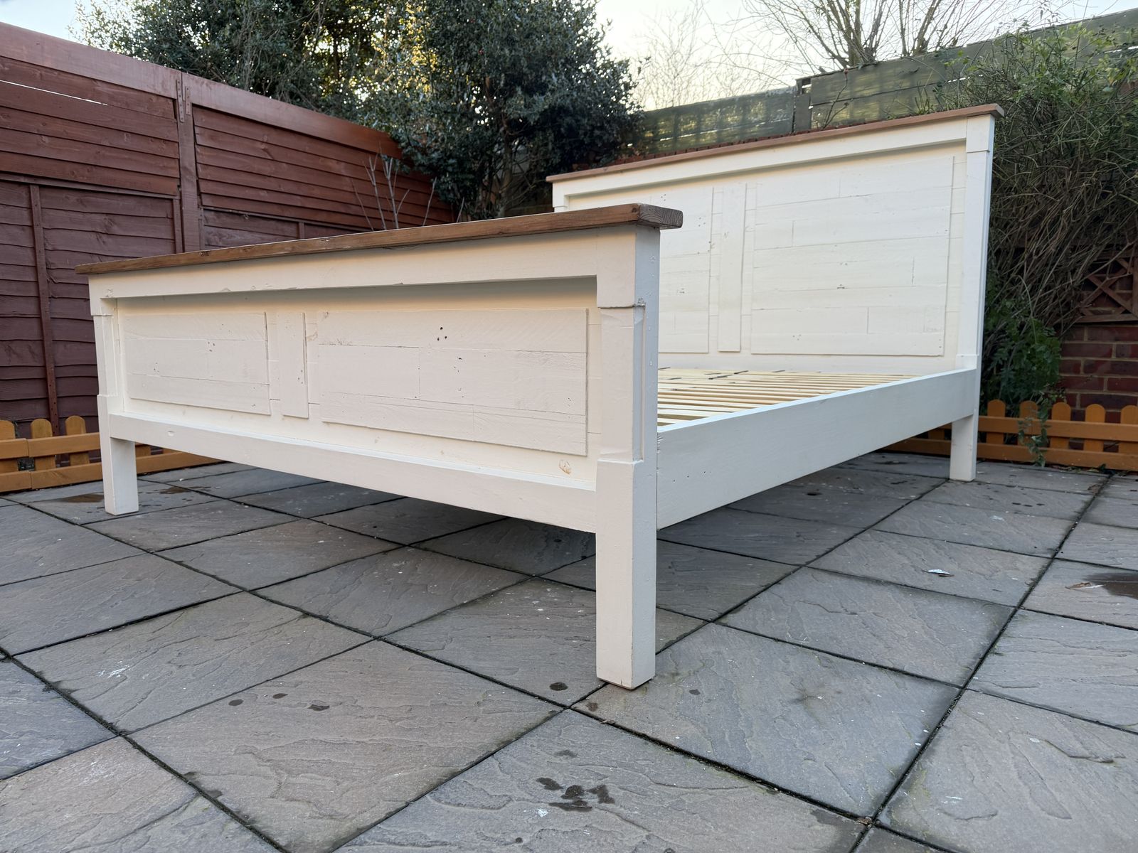 Furniture Pgt Reclaimed Cintra Driftwood Natural & Limestone Finish Super King Bed Frame   Great Condition photo