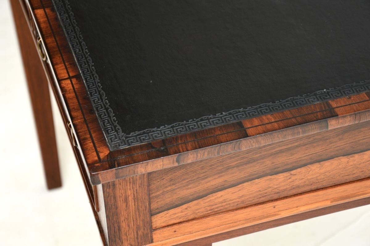Antique Georgian Inlaid Rosewood Writing Table / Desk photo vintage