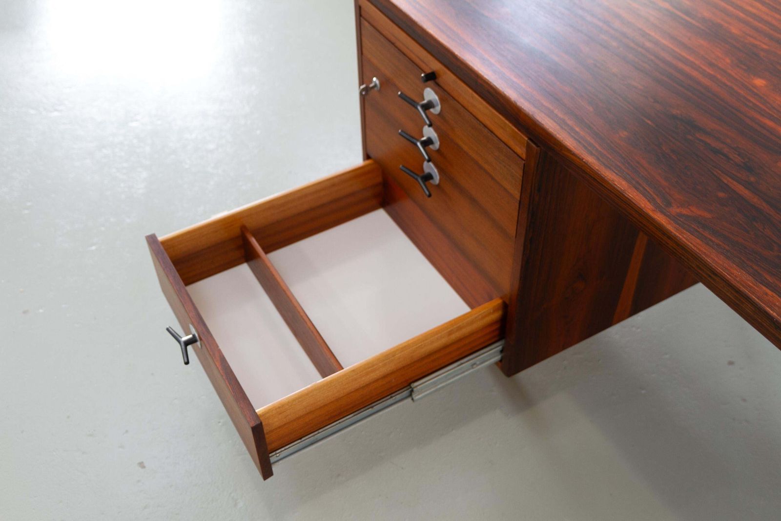 Mid Century Rosewood Executive Desk With Y Pulls By Jens Risom, 1960s. photo 6005.0