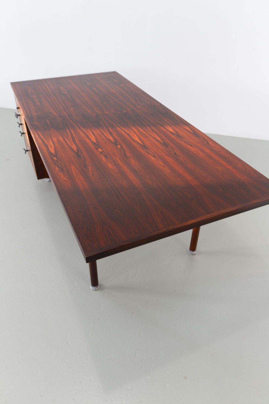 Mid Century Rosewood Executive Desk With Y Pulls By Jens Risom, 1960s. photo vintage