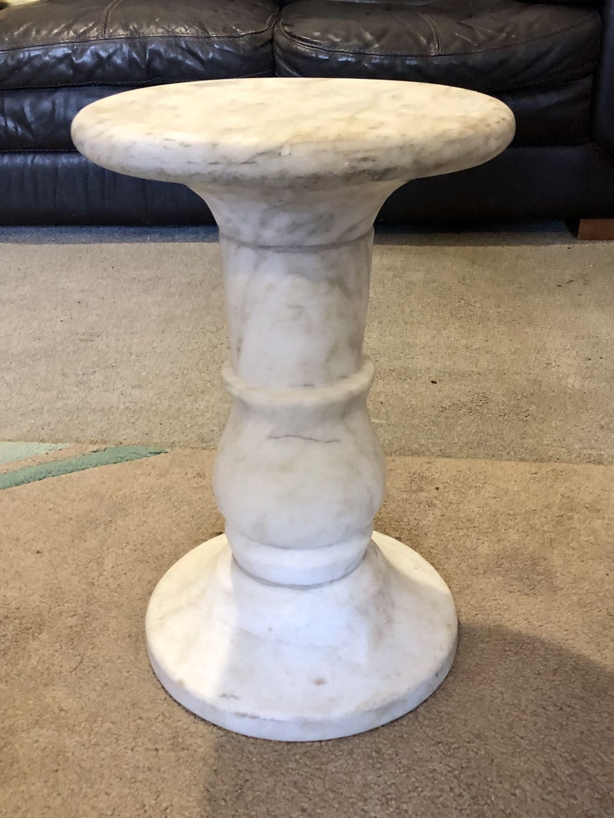 Home Decor Handsome Antique Off White Marble Pedestal photo