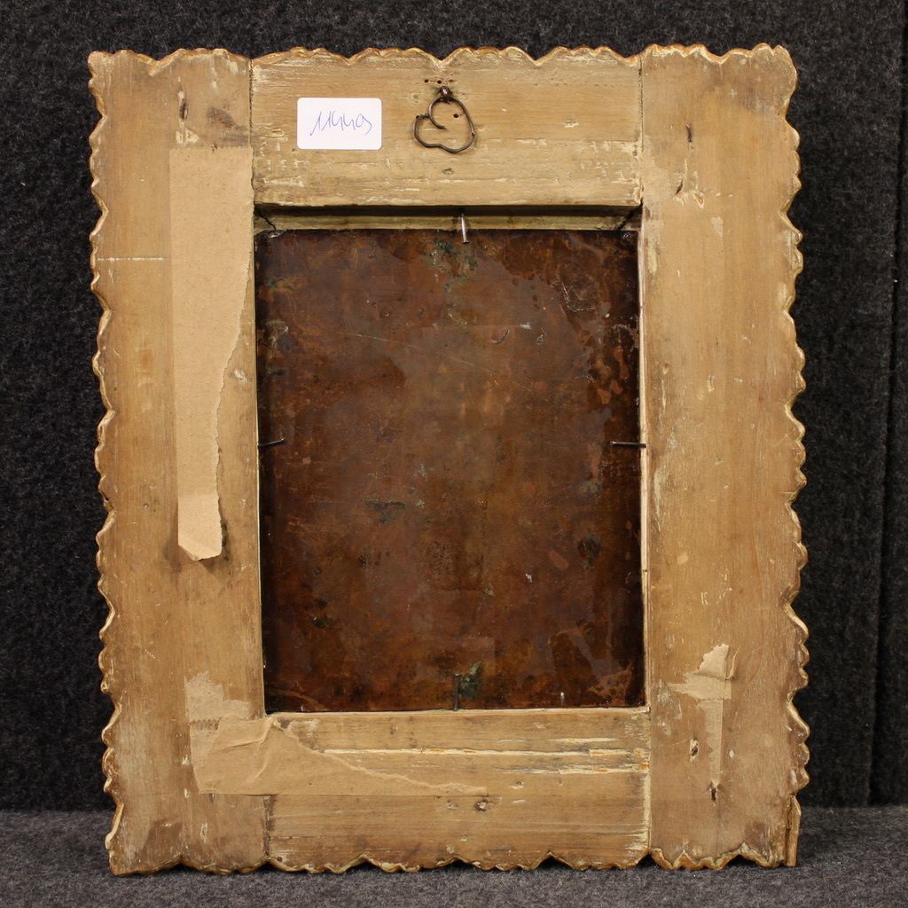 Art Antique 17th Century Copper Painting, Penitent Magdalene photo