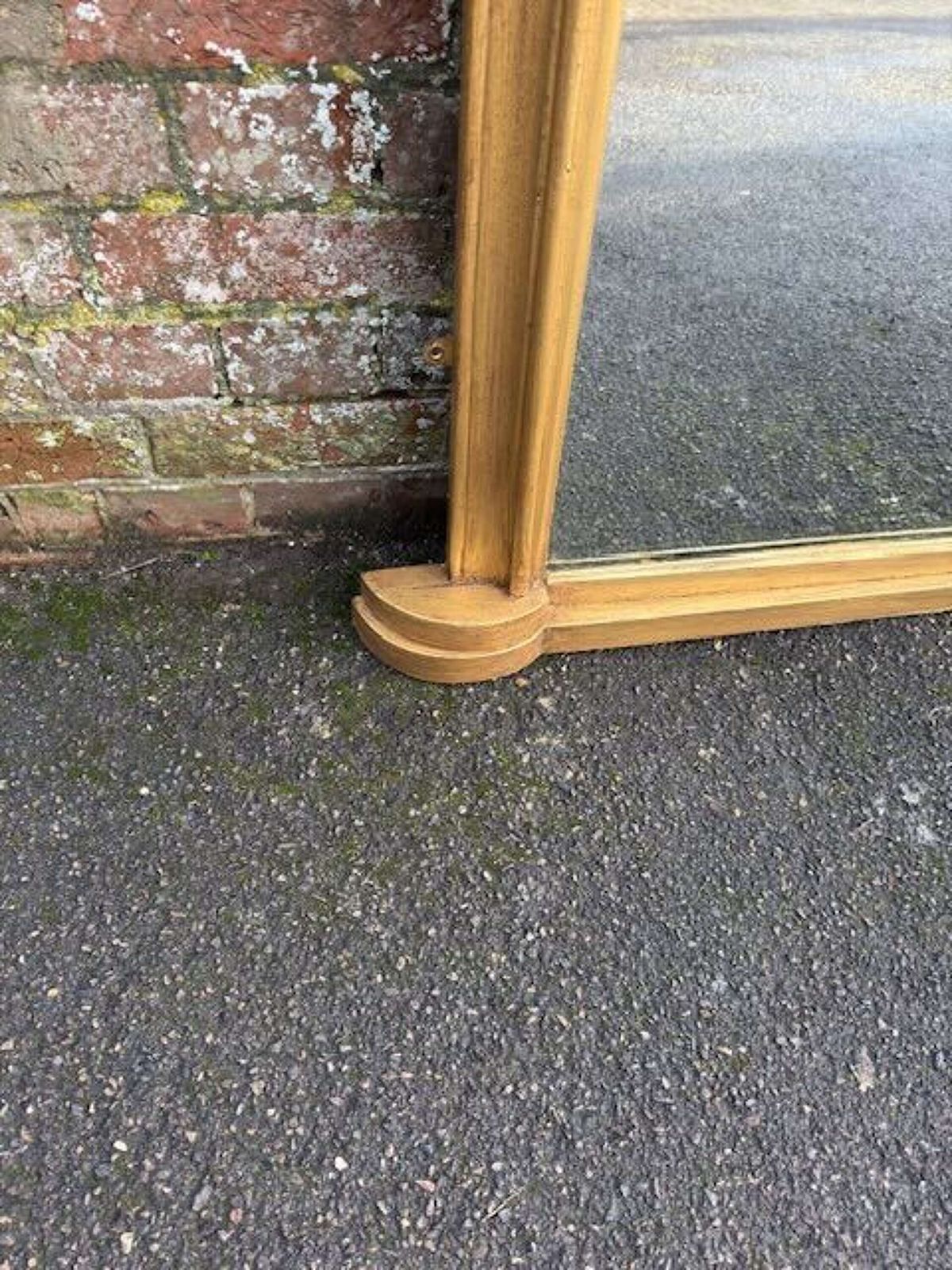A Fabulous Large Antique English 19th C Arched Top Gilt Overmantle Mirror. photo 1250.0