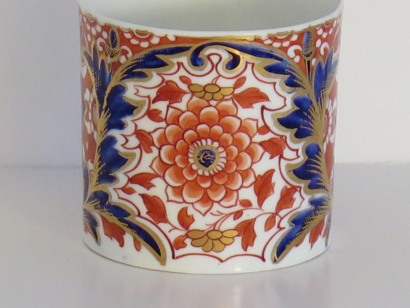 Georgian Derby Porcelain Coffee Can Rare Ear Handle Acanthus Imari Ptn, Ca 1810 photo buy
