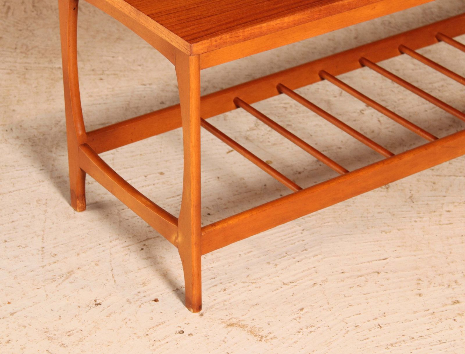 Mid Century Teak Coffee Table With A Magazine Rack, Circa 1960s photo Furniture