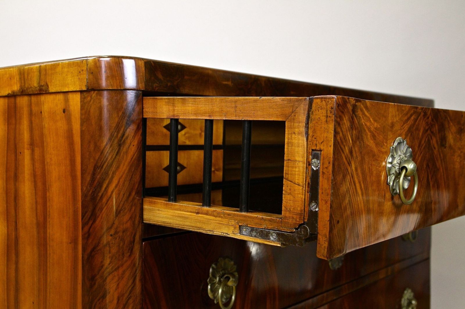 photo furniture 19th Century Biedermeier Chest Of Drawers/ Secretary, Nutwood, At Ca. 1830