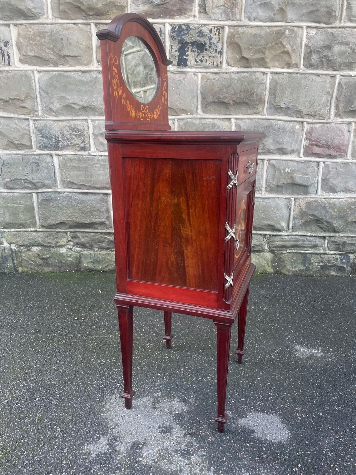 Edwardian Inlaid Mahogany Bedside Cabinet photo 400.0