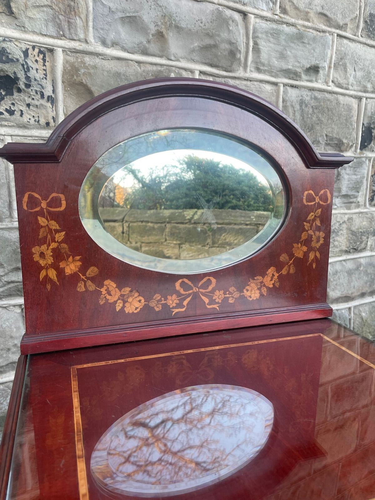photo furniture Edwardian Inlaid Mahogany Bedside Cabinet