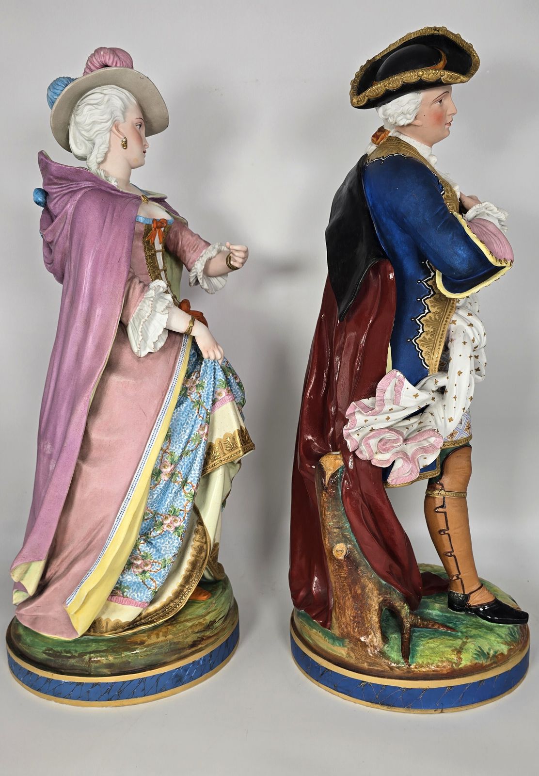 A Pair Of 19th Century Large French Porcelain Hand Painted Figures, Circa 1860 photo 4620.0