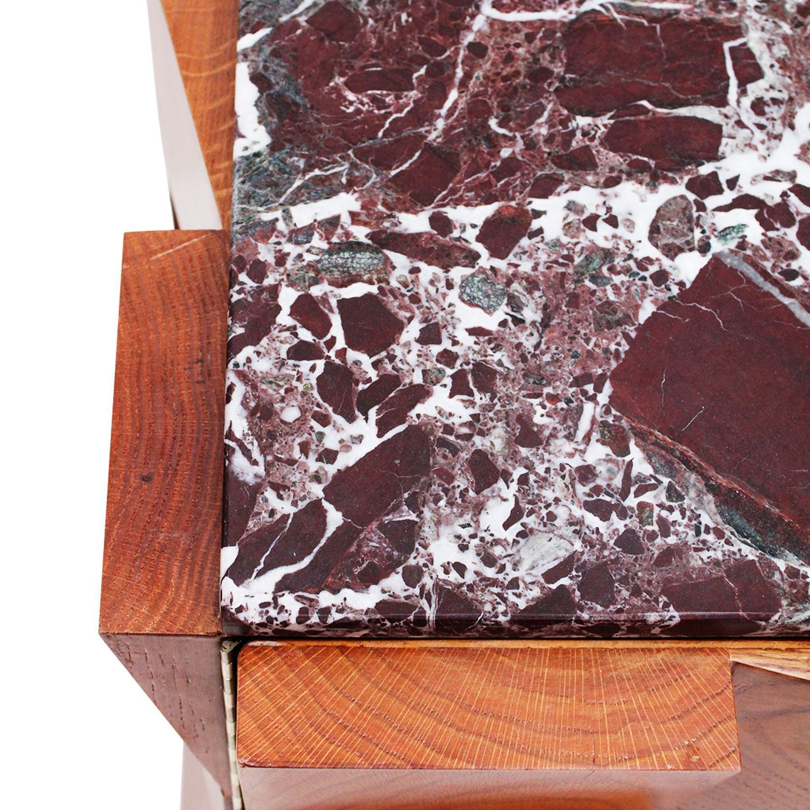 photo furniture Pair Of Modern Contemporary Sideboards Made Of Wood And Burgundy Marble Top, Italy