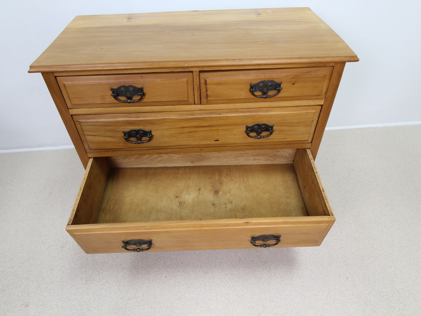 Vintage Satinwood 4 Drawer Chest Of Drawers photo furniture