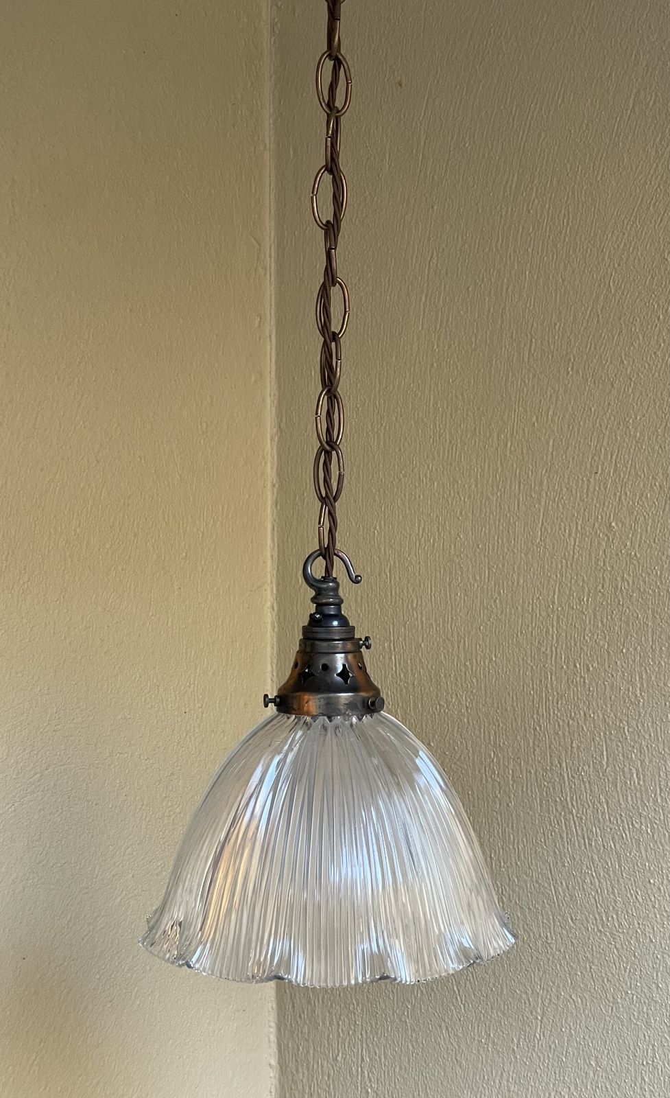 Edwardian Holophane Light Pendant (9 Inch) photo buy