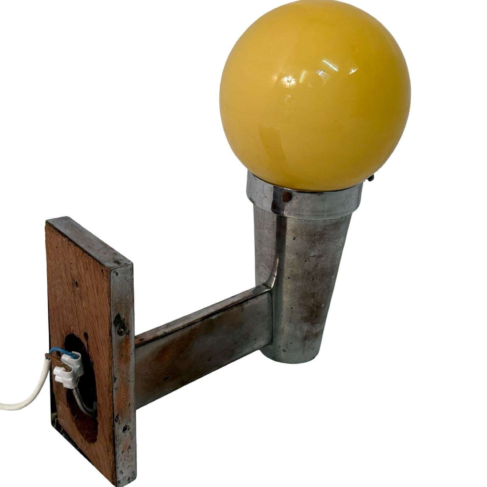 Napako (Czech)   Art Deco (Style)   Wall Mounted Lamp With Yellow, Opaline Glass And Chrome Plated, Copper Mount photo for sale