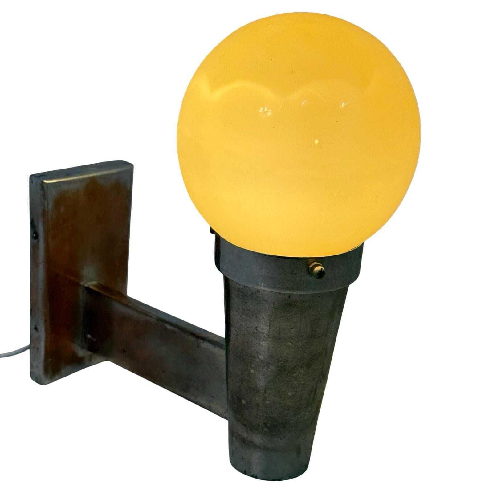 Napako (Czech)   Art Deco (Style)   Wall Mounted Lamp With Yellow, Opaline Glass And Chrome Plated, Copper Mount photo vinterior