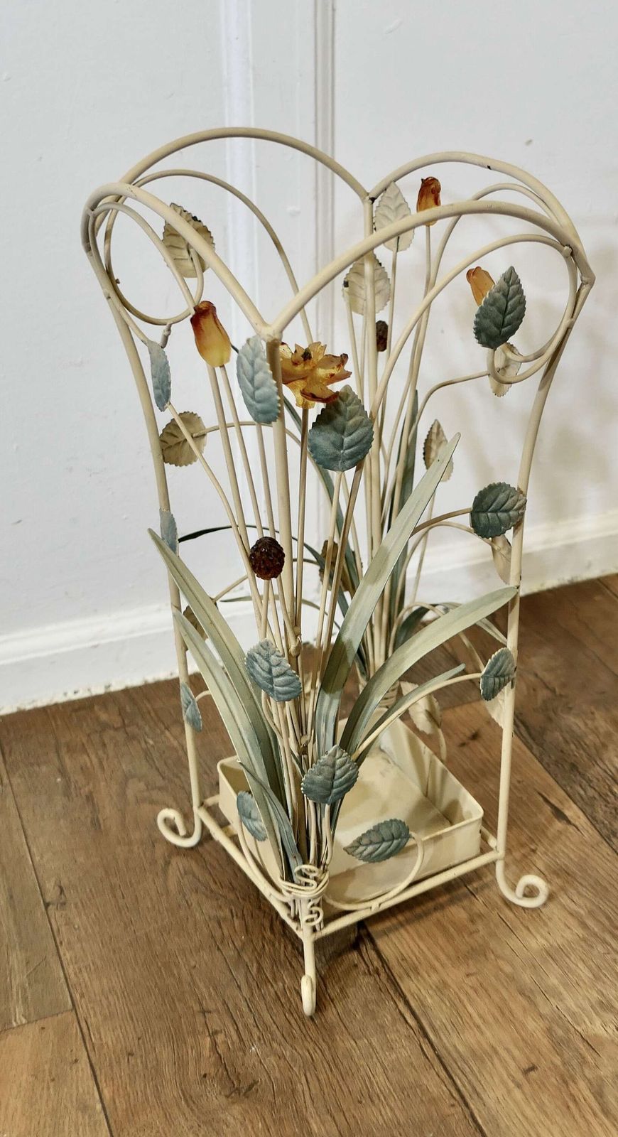 French Painted Wire Work Umbrella Stand photo Home Decor