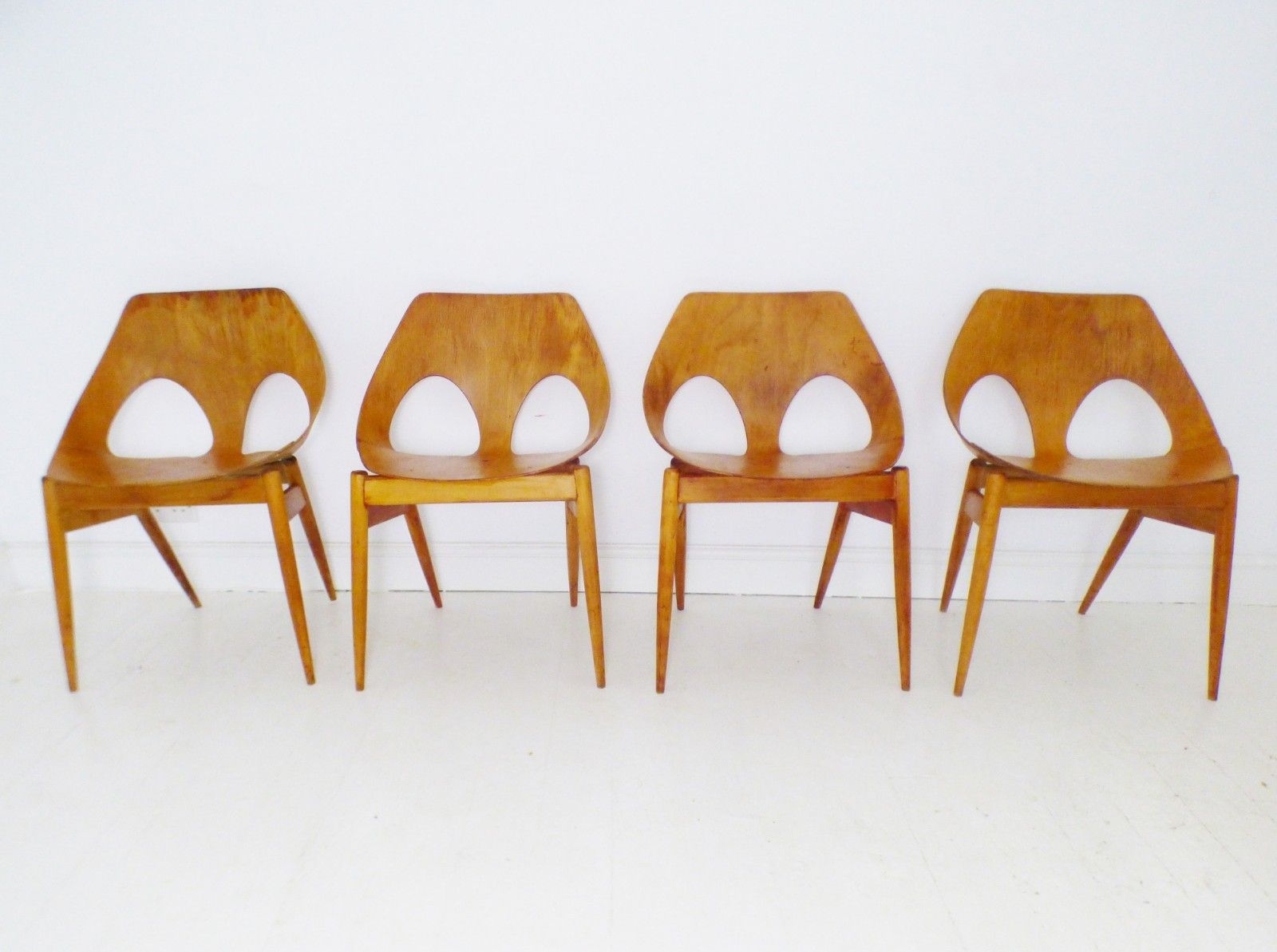 Stunning Set 4 Vintage Kandya Carl Jacobs Jason C2 Bentwood Dining Chairs photo furniture