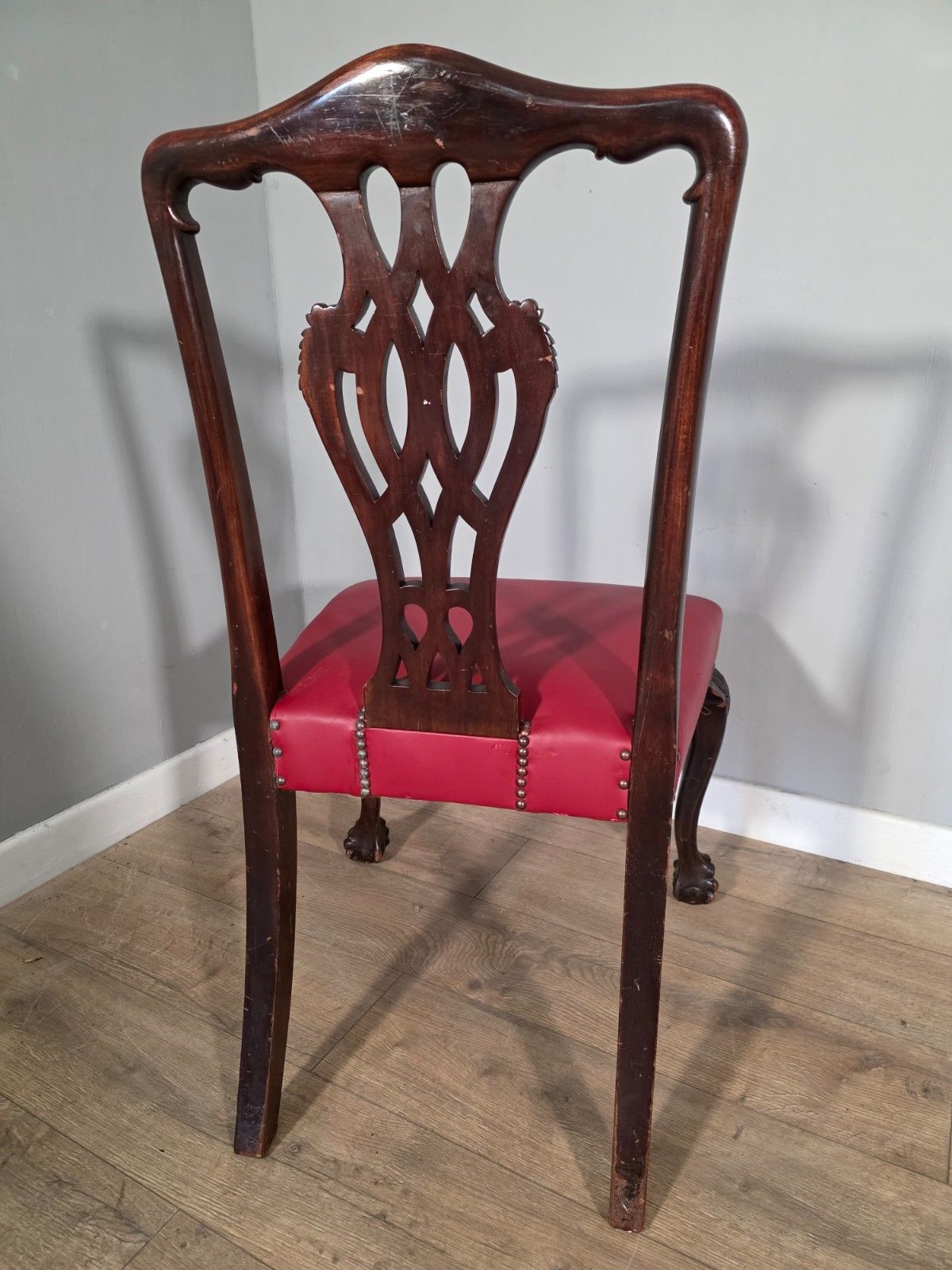 Furniture Set Of 4 Antique Mahogany Chippendale Style Dining Chairs 1900s photo
