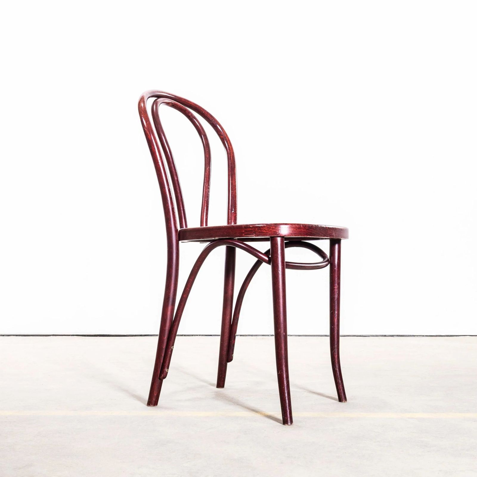 1980’s Classic Dark Mahogany Hoop Back Bentwood Dining Chairs photo furniture