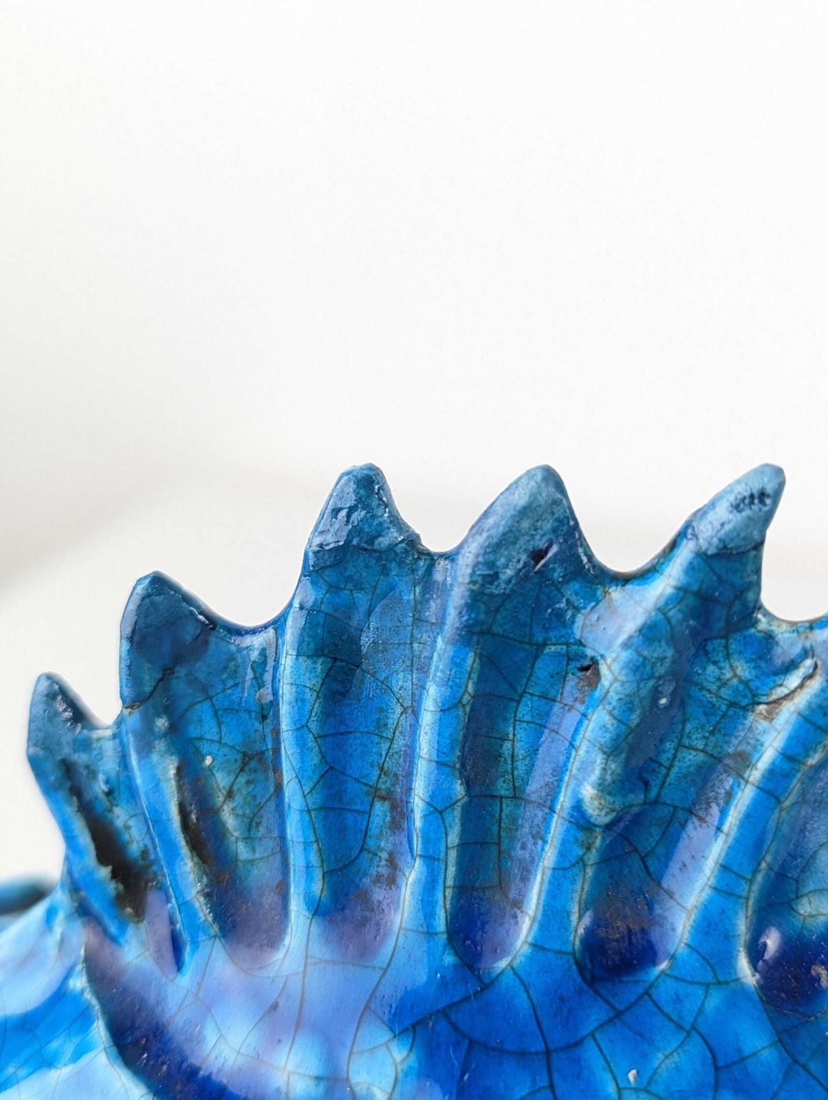 Scorpionfish Sculpture By Guido Cacciapuoti, Blue Glazed, Art Deco, 1930s photo vintage