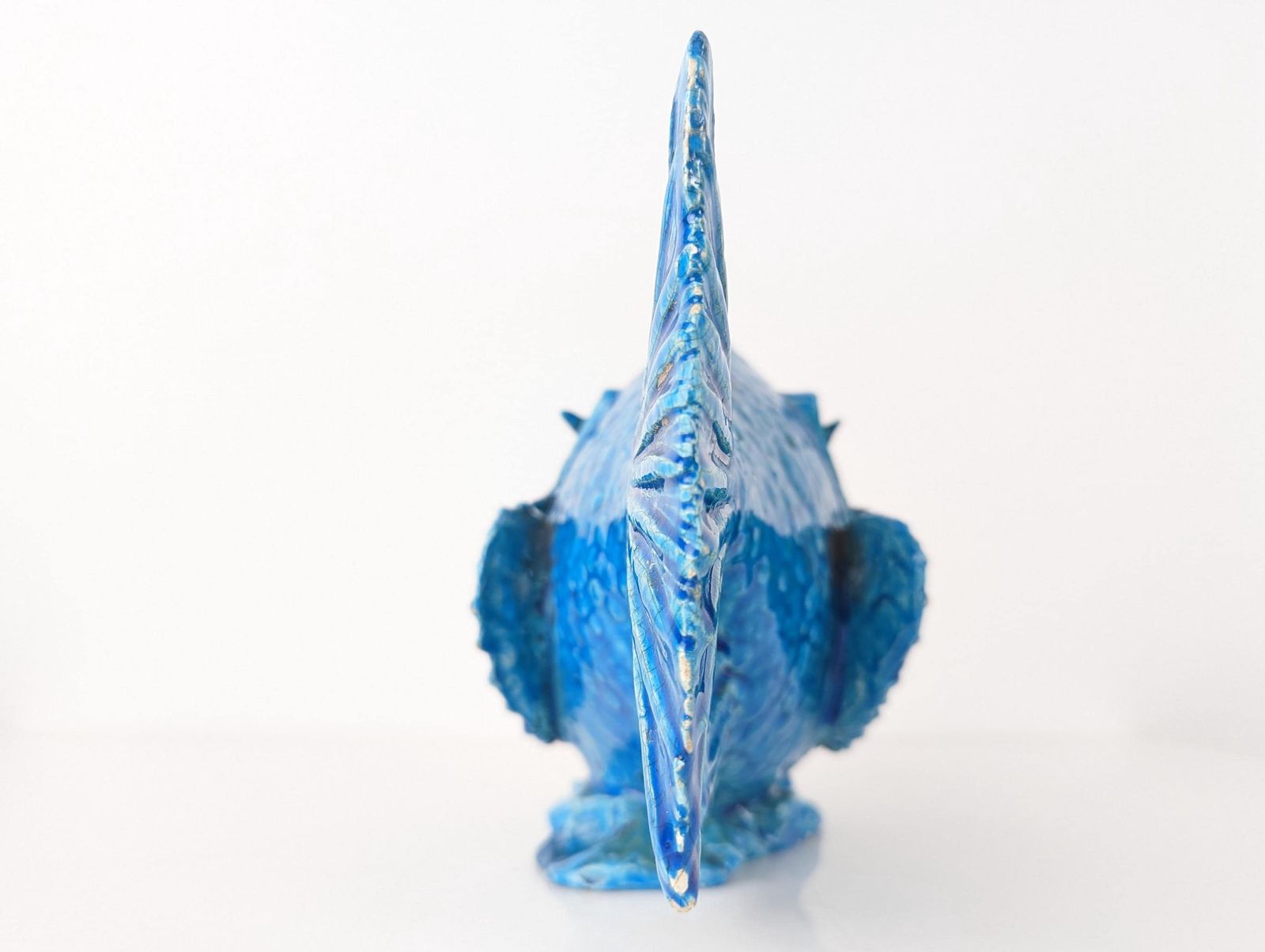 543.0 Scorpionfish Sculpture By Guido Cacciapuoti, Blue Glazed, Art Deco, 1930s photo