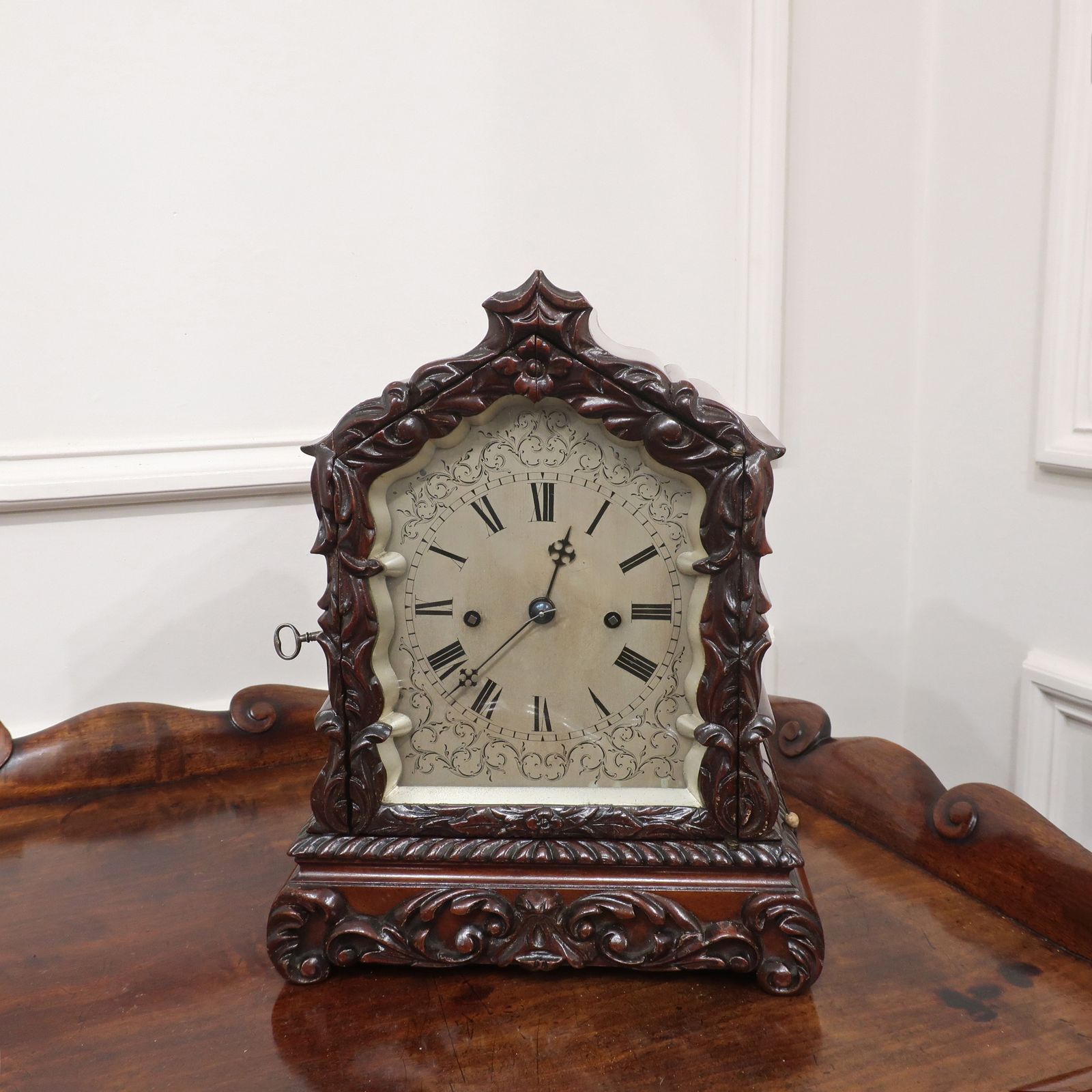 Early Victorian Mahogany Library Clock photo furniture