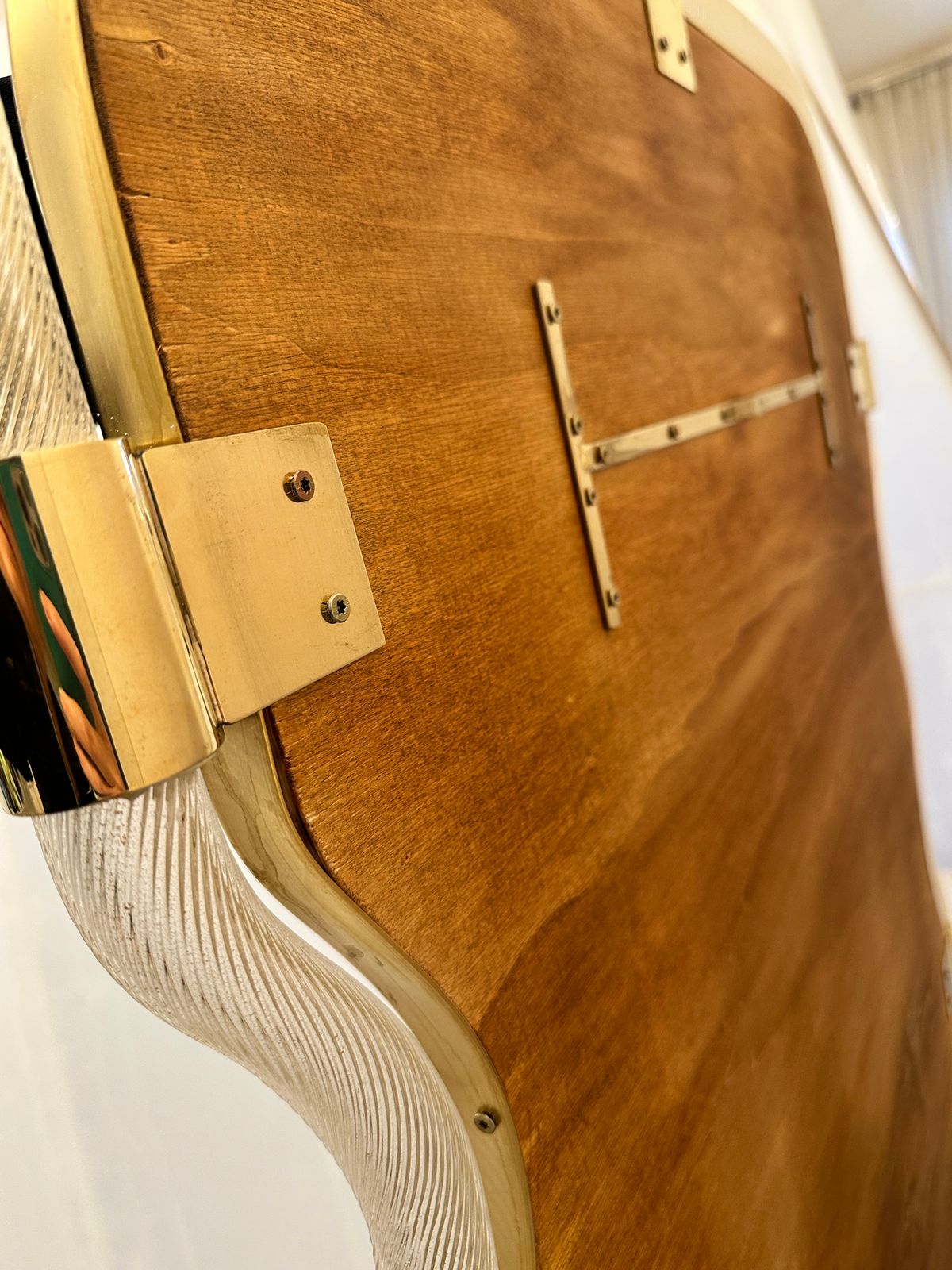 Wave Mirror In Gold “Torchon” Torciglione Murano Glass, Exclusive Design By Simoeng photo 9012.0