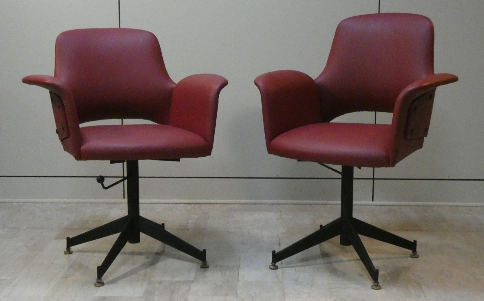 Vintage Vinyl Swivel Chairs, 1960s, Set Of 2