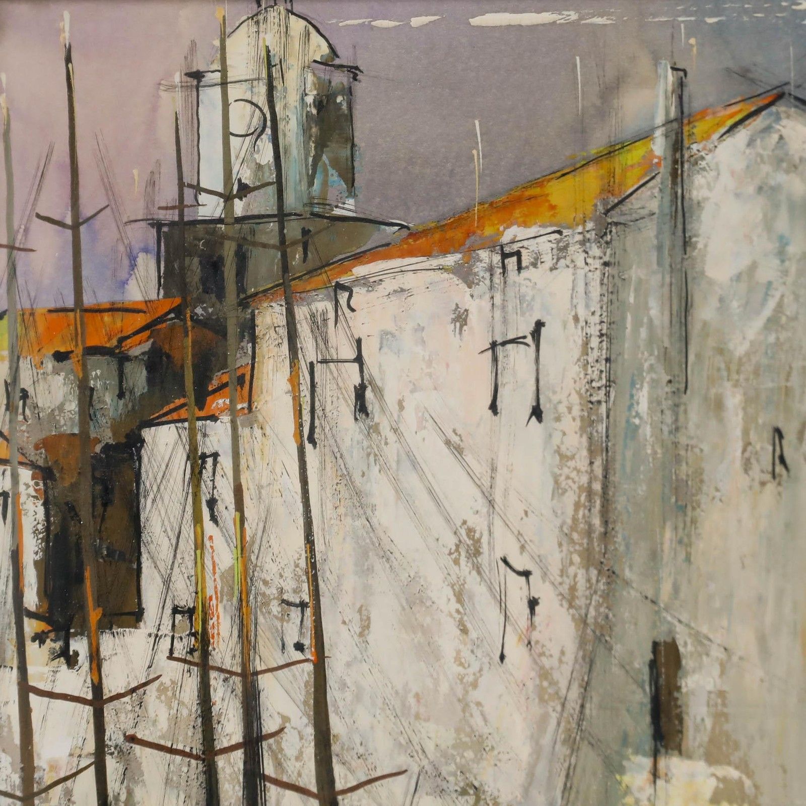 Jean Roll (1921 2015) 1969 Mixed Media, Sur Le Port De Saint Tropez photo 325.0