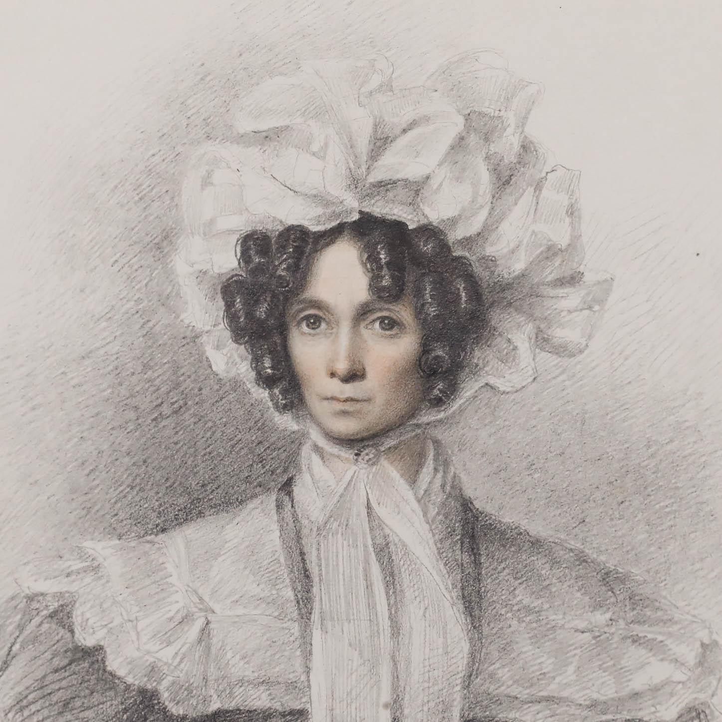 William Moore (1790 1851) 1829 Graphite Drawing, Portrait Of Sarah Flower photo Art