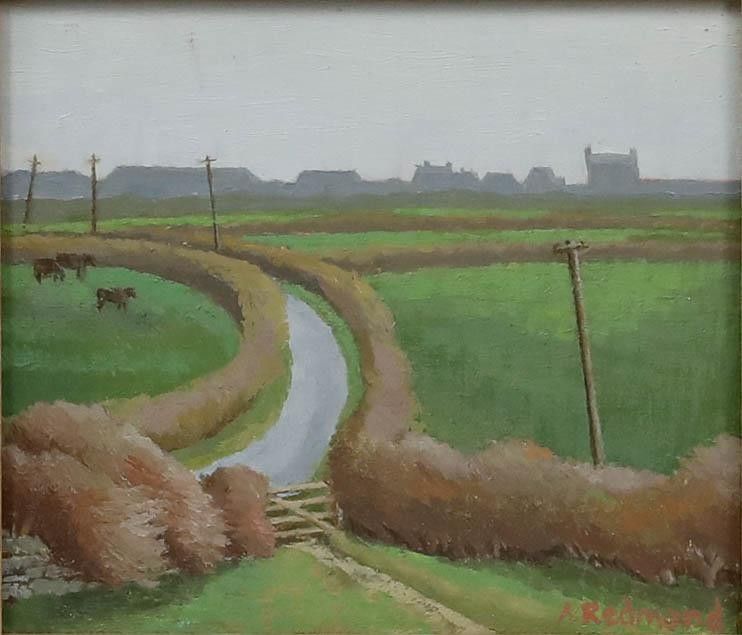 Aingelda Redmond (B.1927) 20th Century Oil, A Country Road photo furniture