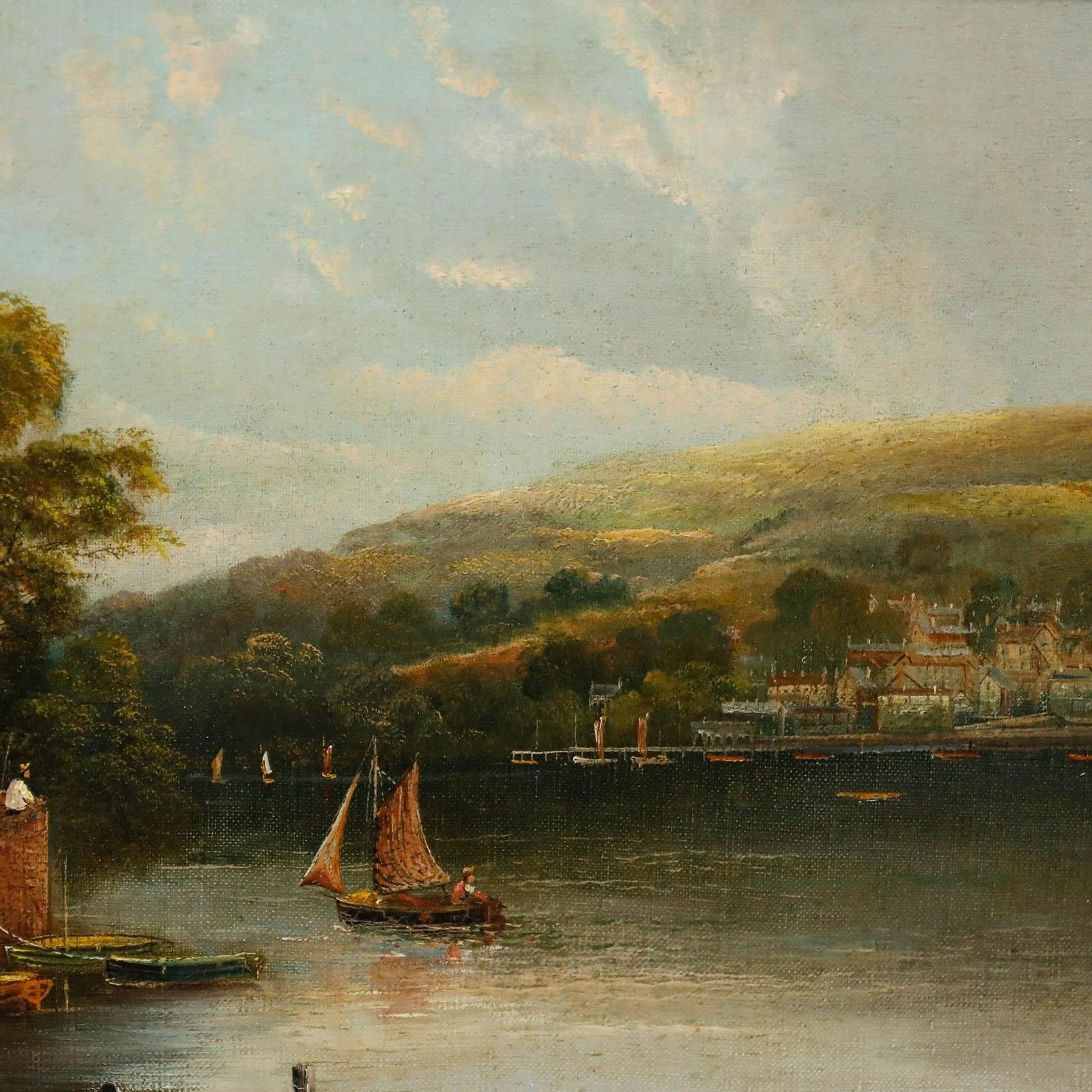 Henry Hotham Harris (C.1805 1865) Late 19th Century Oil, Dartmouth Harbour photo 450.0