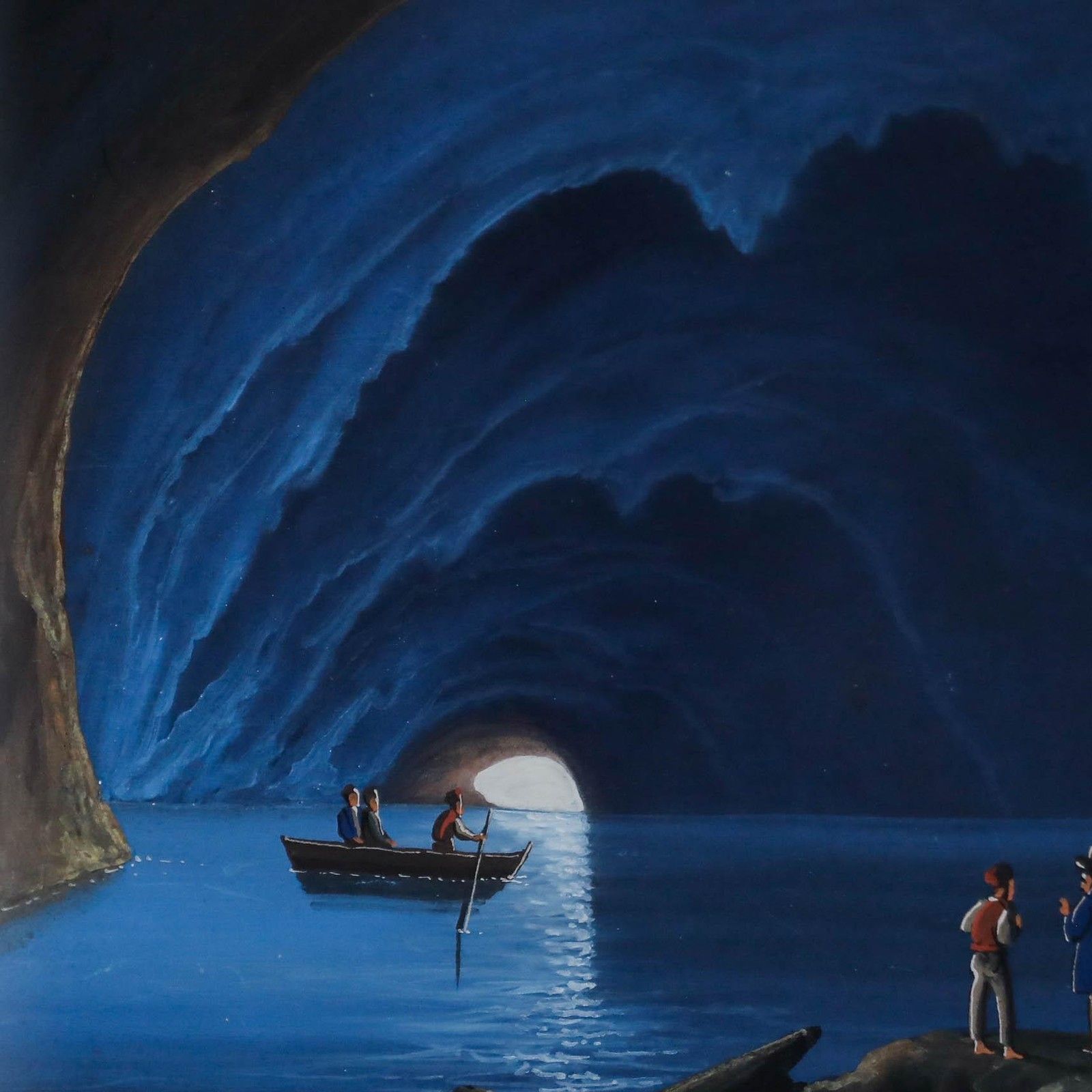 Attrib. Gioacchino La Pira (Act.1839 1870) 19th Century Gouache, Grotta Blu photo 995.0