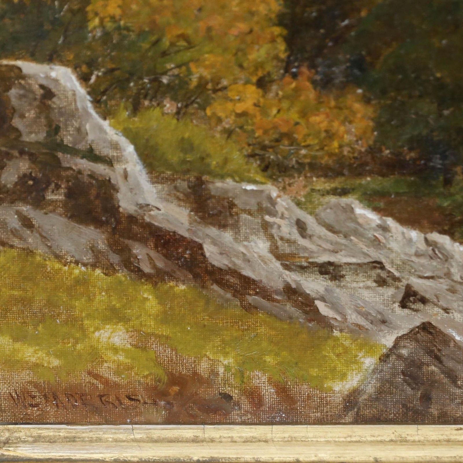 William Snell Morrish (1844 1917) Framed Late 19th Century Oil, Fingle Bridge photo vinterior