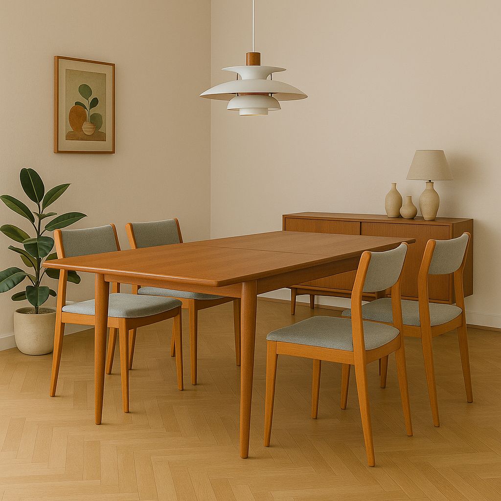 Mid Century Farstrup Danish Dining Table And 4 Chairs photo for sale